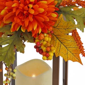 National Tree 14in. Mum Flower Harvest Lantern alternate view