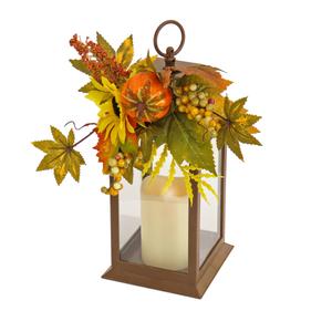 National Tree 14in. LED Berry & Pumpkin Harvest Lantern
