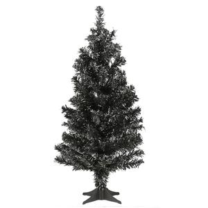 National Tree 2ft. Black Tinsel Tree
