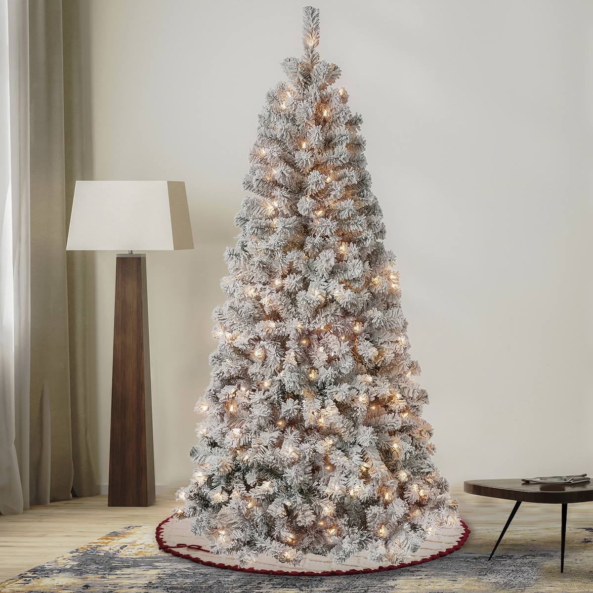 National Tree 6ft. Acacia Flocked Pre-Lit Christmas Tree