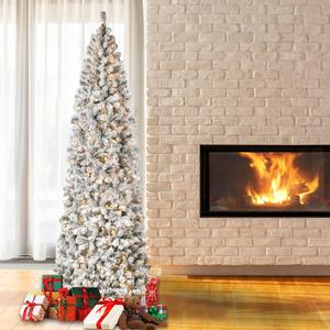 National Tree 9ft. Acacia Flocked Pre-Lit Christmas Tree alternate view