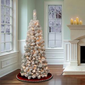 National Tree 4.5ft. Flocked Pine Christmas Tree w/100 Lights alternate view