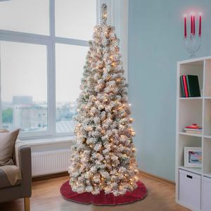 National Tree 6ft. Acacia Pencil Slim Flocked Christmas Tree alternate view