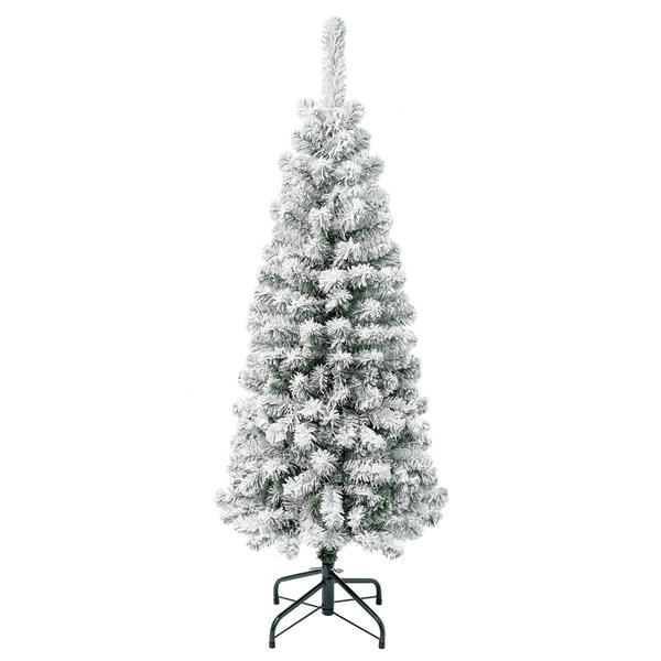 National Tree 4.5ft. Pine Pencil Slim Flocked Christmas Tree