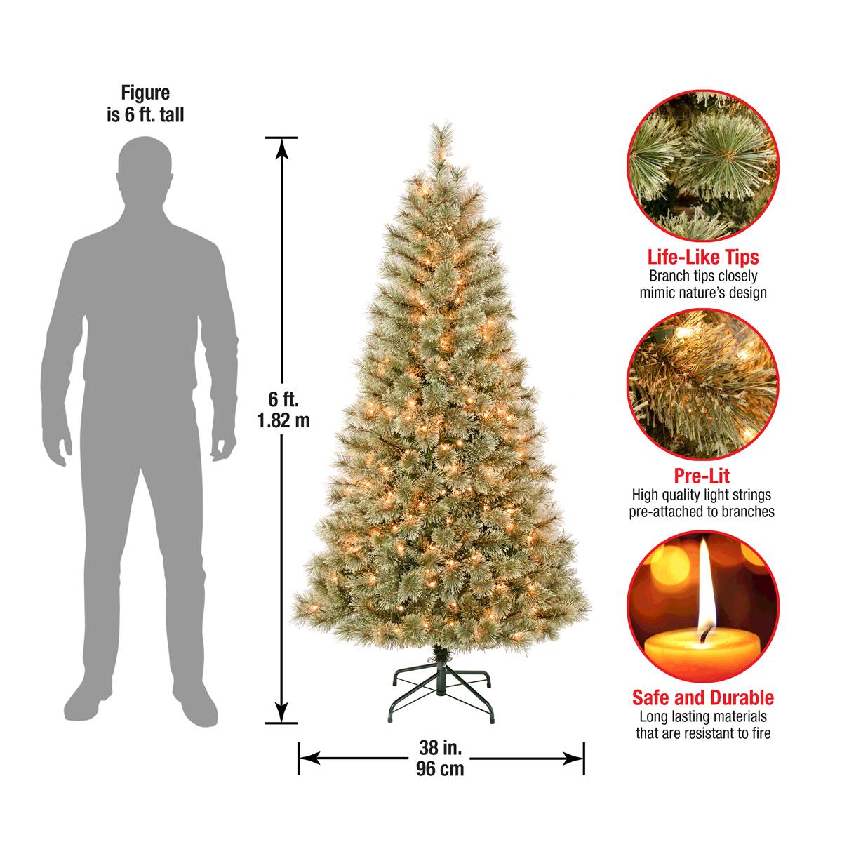 National Tree 6ft. Arcadia Pine Cashmere Pre-Lit Christmas Tree