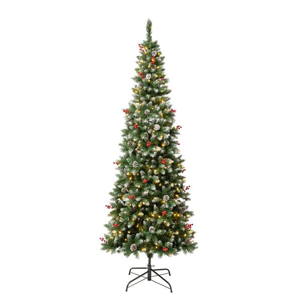 National Tree 7.5ft Cullen Slim Prelit Christmas Tree w/ Pinecone