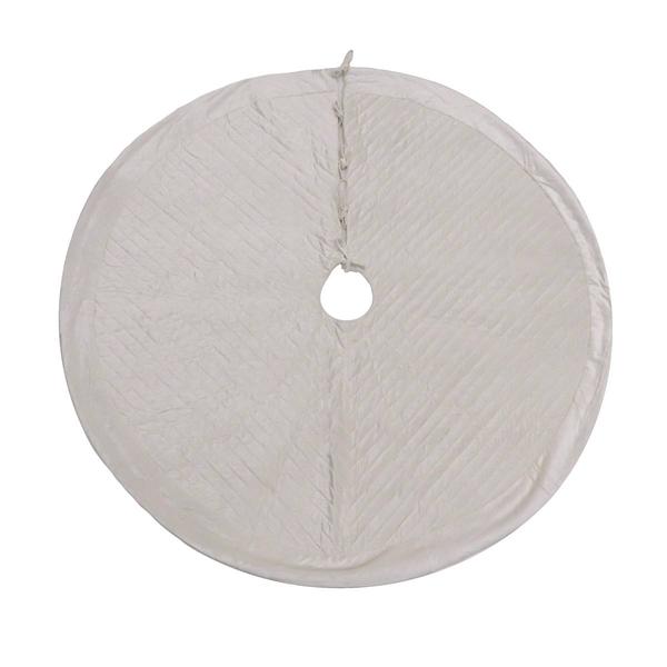 National Tree 60in. Quilted Velvet Ivory Tree Skirt