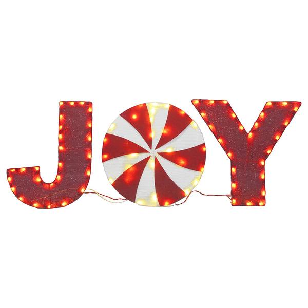 National Tree Pre-Lit 18in. Tinsel Fabric JOY Decoration