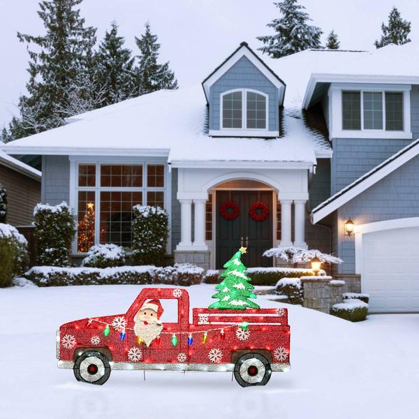 National Tree 27in. Pre-Lit Santa In Red Truck alternate view