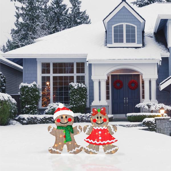 National Tree 35in. Pre-Lit Gingerbread Cookie Couple alternate view