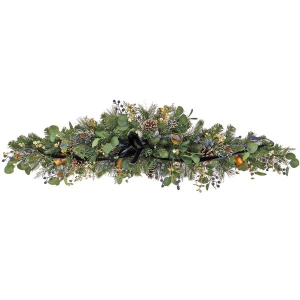 National Tree 60in. Swiss Chic Blue/Champagne Swag