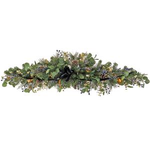 National Tree 60in. Swiss Chic Blue/Champagne Swag