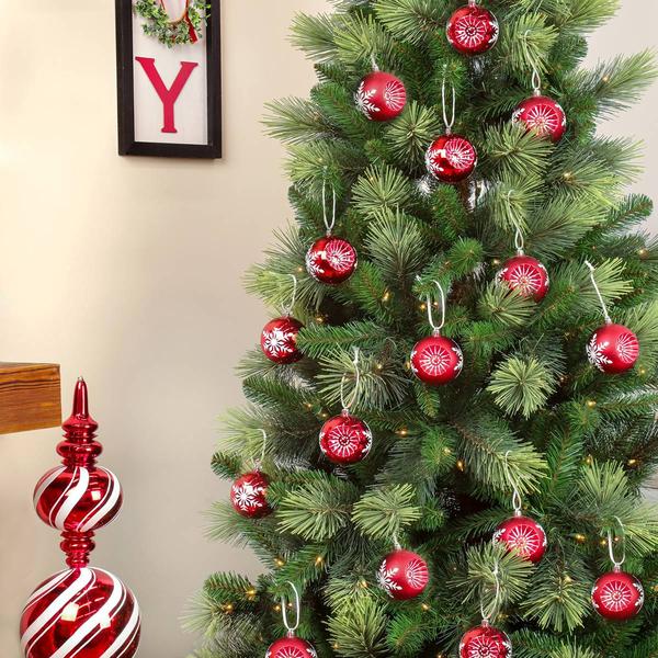 National Tree 6pc. Red Snowflake Shatterproof Ornaments alternate view