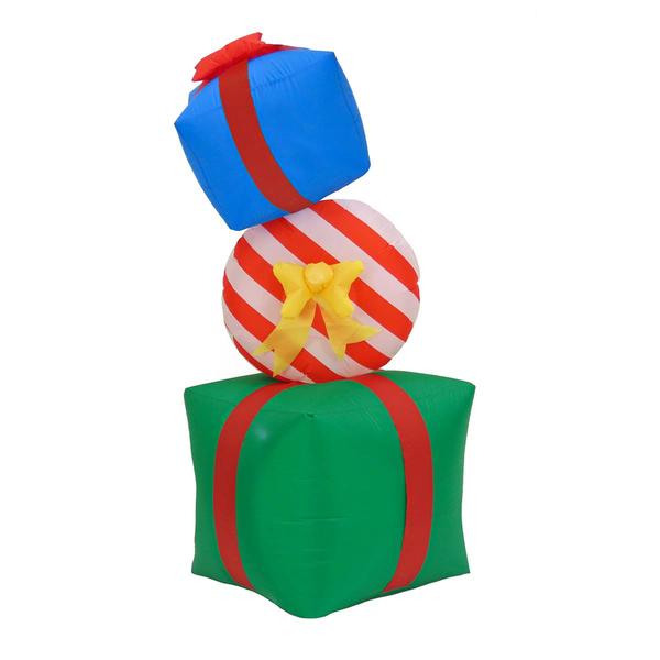 National Tree 6ft. Inflatable Blow Up Gift Box Decoration