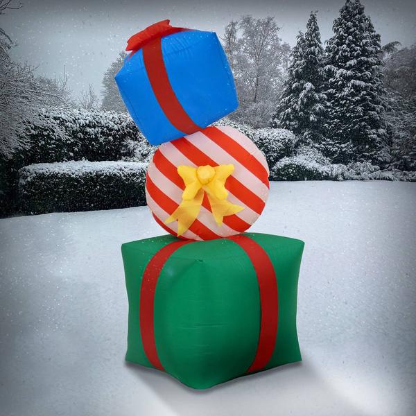 National Tree 6ft. Inflatable Blow Up Gift Box Decoration alternate view