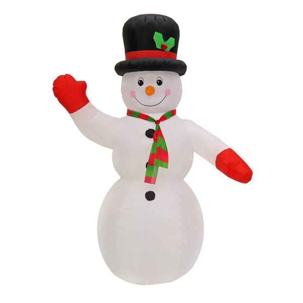 National Tree 8ft. Inflatable Blow-Up Snowman w/ White LED Lights