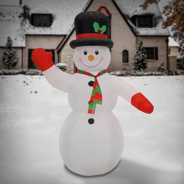 National Tree 8ft. Inflatable Blow-Up Snowman w/ White LED Lights alternate view