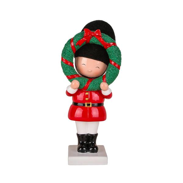 National Tree 10in. Christmas Soldier Holding Wreath Figurine