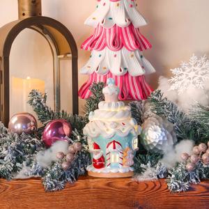 National Tree 8in. Santa Cake House w/ LED Lights alternate view