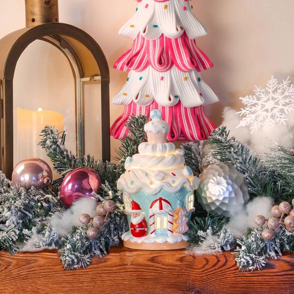National Tree 8in. Santa Cake House w/ LED Lights alternate view