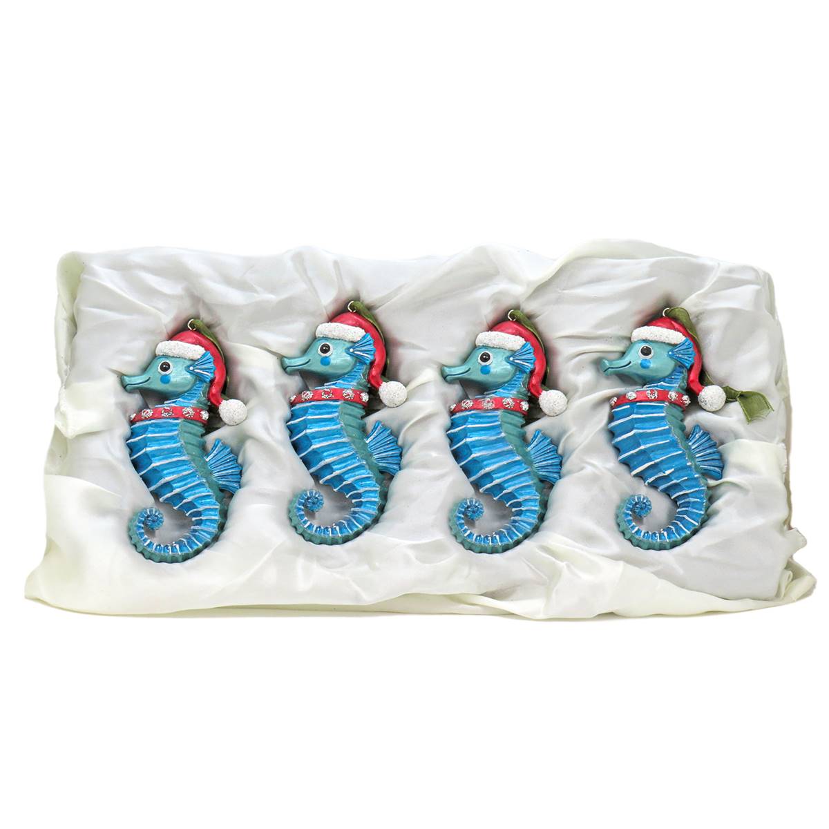 National Tree Glass Seahorse Ornaments - Set Of 4