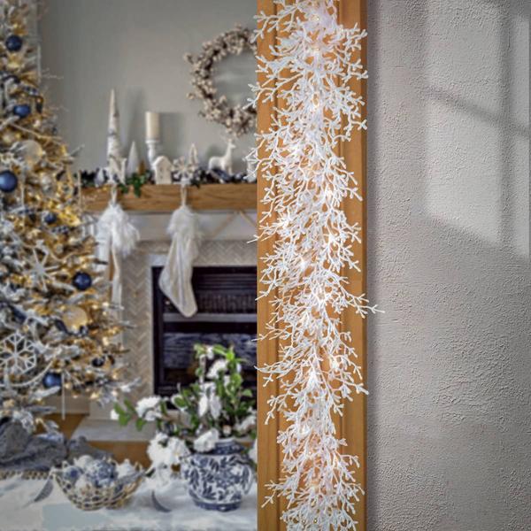 National Tree 6ft. Christmas by the Sea Coral Pre-Lit Garland alternate view