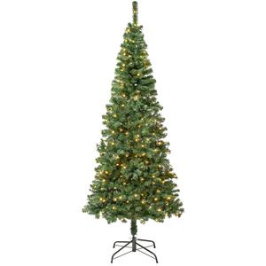 National Tree 7.5ft. Linden Spruce Pre-Lit Wrapped Christmas Tree