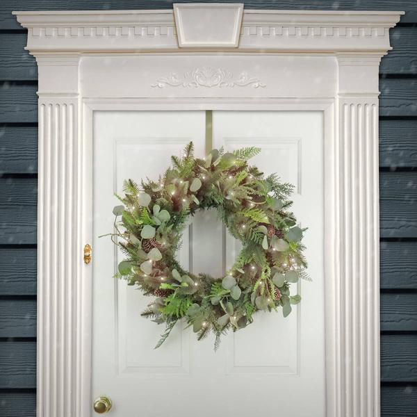 National Tree 30in. North Conway Wreath w/100 Clear Lights alternate view