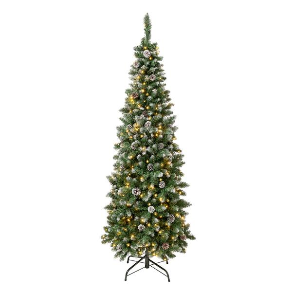 National Tree 6ft. Oakley Hills Snow Slim Pre-Lit Christmas Tree