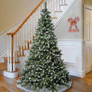National Tree 7.5ft. Oakley Hills Snow Christmas Tree w/Pinecones alternate view