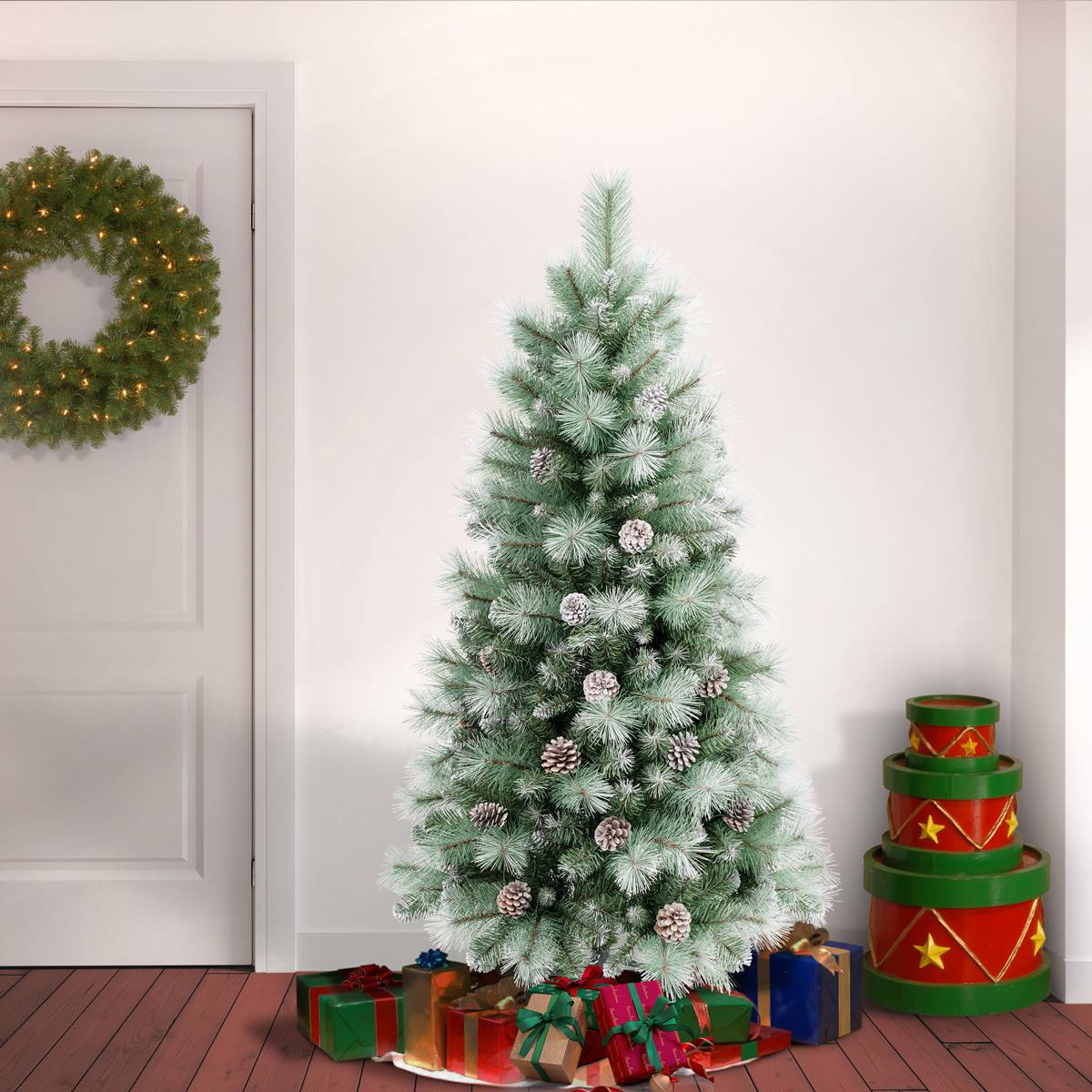 National Tree 6ft. Perry Hard Needle Snow Tip Christmas Pine Tree