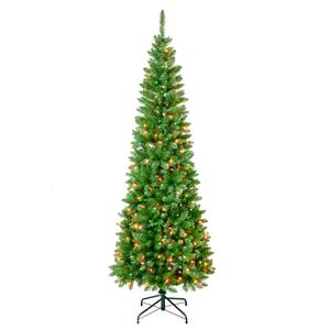 National Tree 7.5ft. Rowan Pencil Slim Pre-Lit Christmas Tree