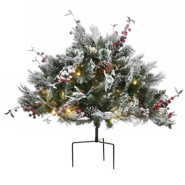 National Tree Pre-Lit 22in. Snowy Bedford Pine Urn Filler