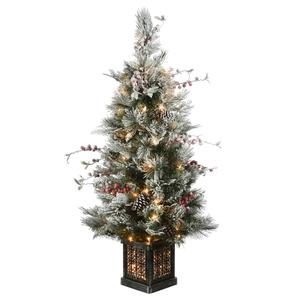 National Tree Pre-Lit 4ft. Snowy Bedford Pine Entrance Tree