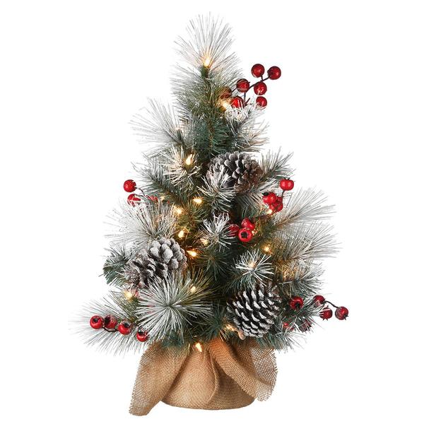 National Tree 2ft. Snowy Glacier Pine Tree in Burlap Base