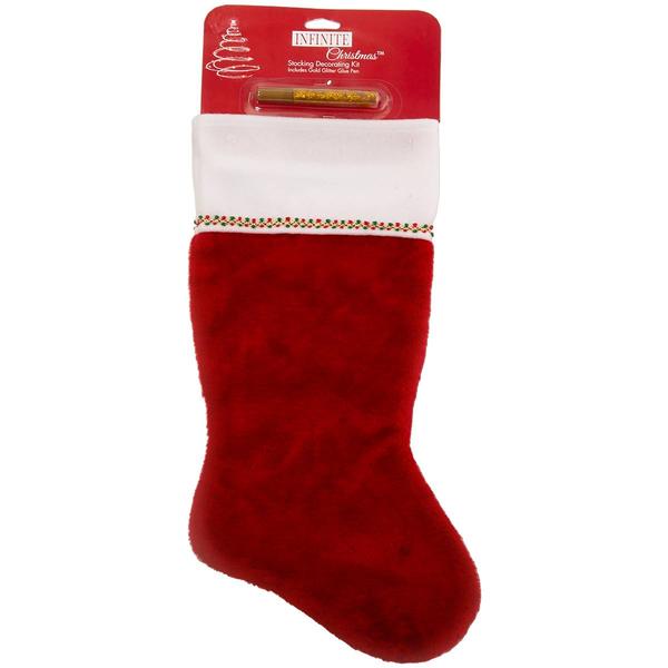 Red And White Plush Stocking with Glitter Pen