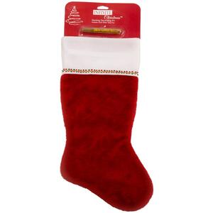 Red And White Plush Stocking with Glitter Pen