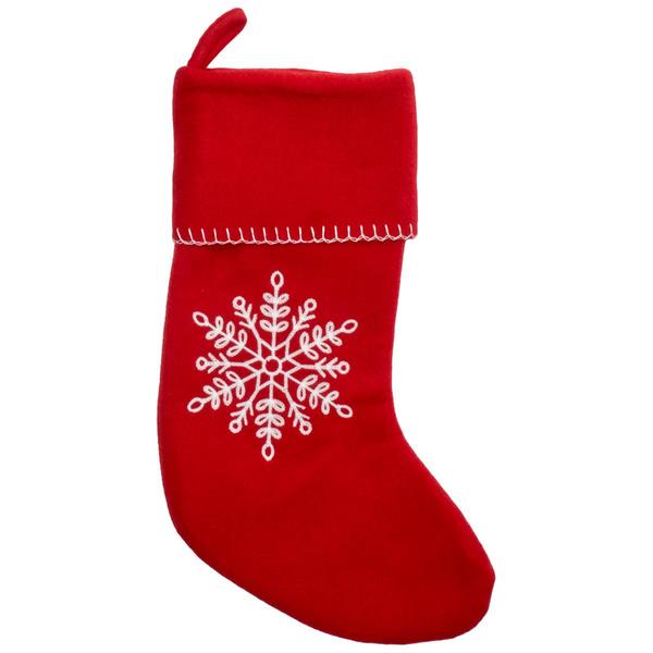 Embroidered Snowflake Felt Stocking