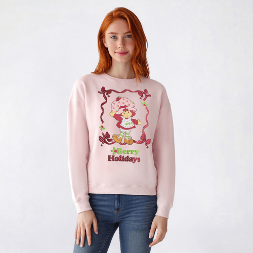 Juniors Strawberry Shortcake Holiday Fleece Pullover