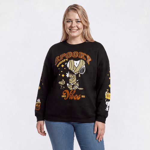 Juniors Plus Peanuts(tm) Oversized Spooky Snoopy Vibes Sweatshirt