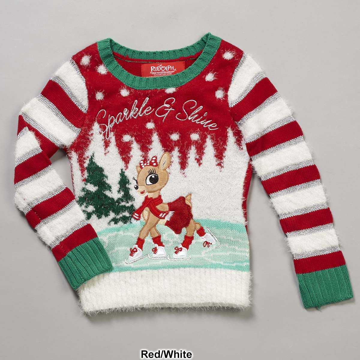 Girls (4-6x) Rudolph(R) Clarice Skating Eyelash Sweater