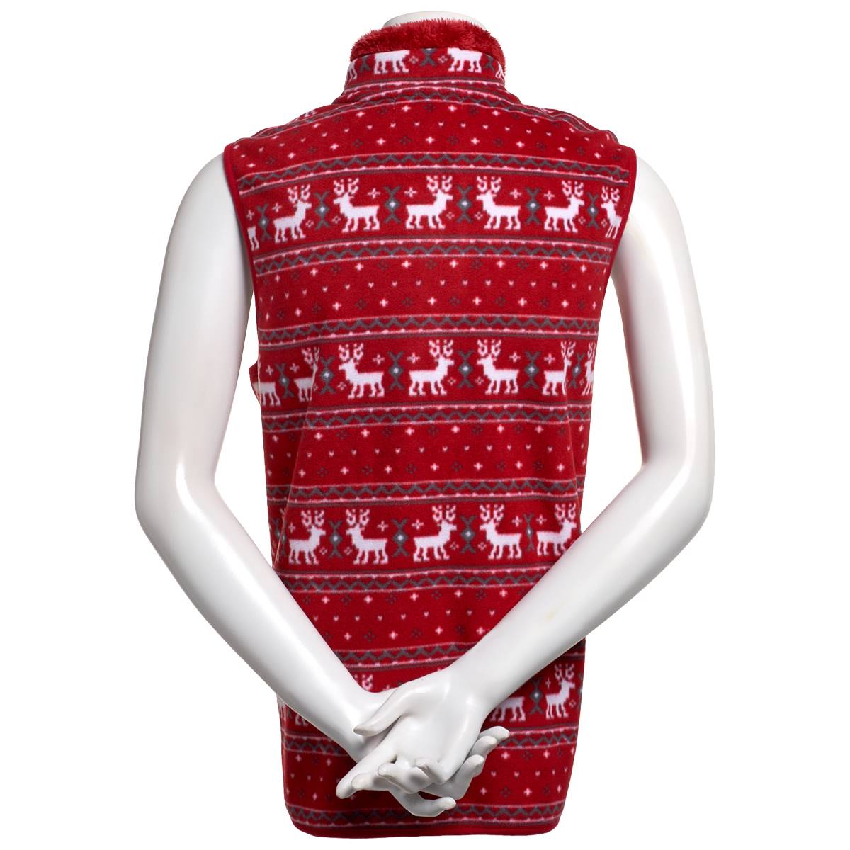 Petite Hasting & Smith Reindeer Fair Isle Polar Vest-Jester