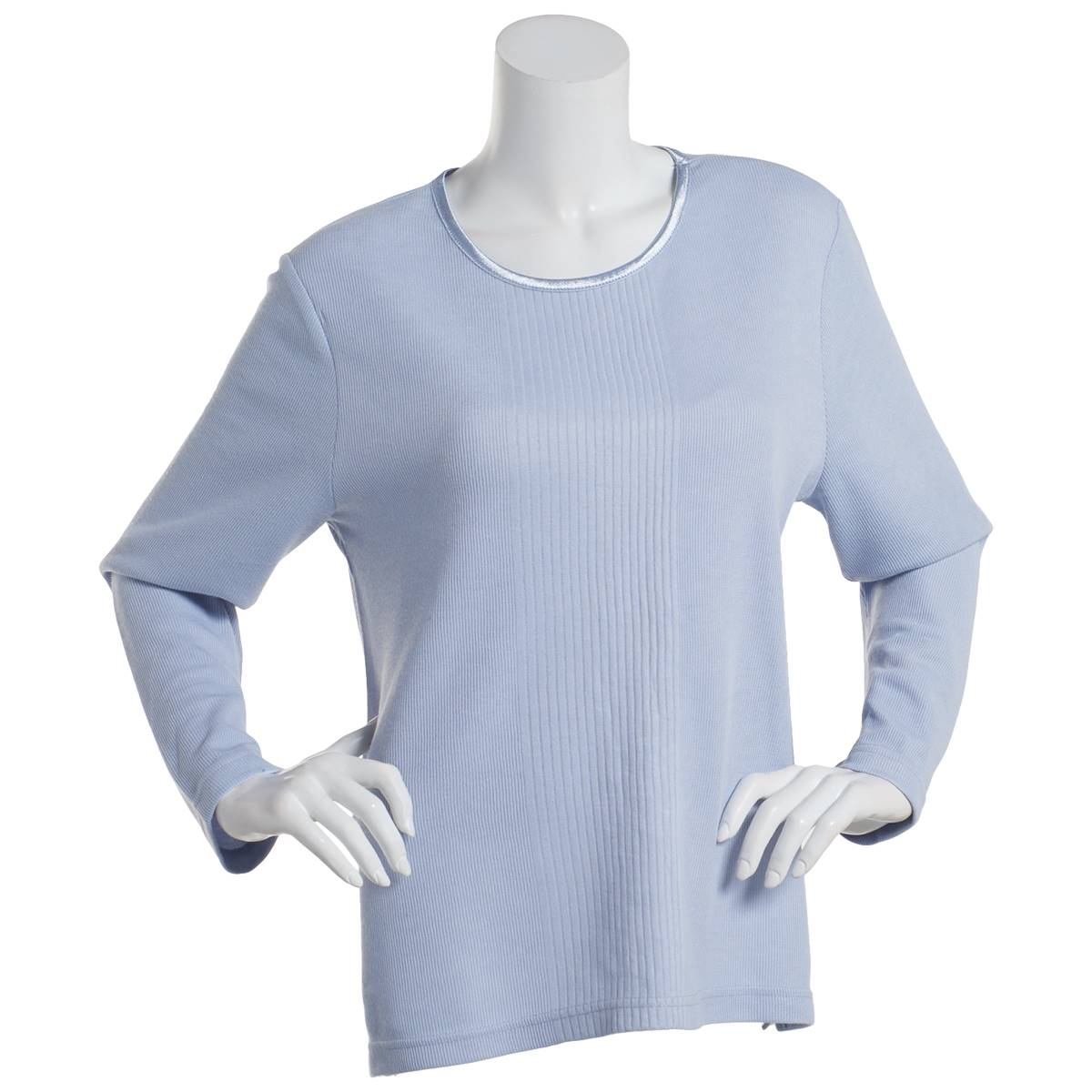 Petite Hasting & Smith Long Sleeve Satin Trim Tee