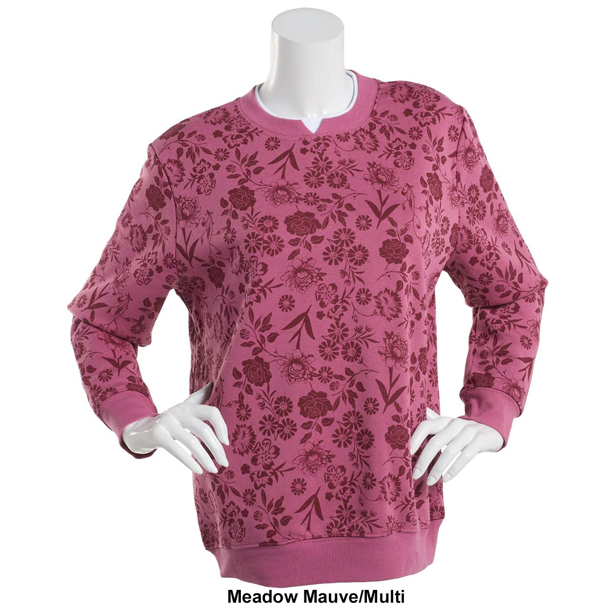 Petite Hasting & Smith Long Sleeve Floral Sweatshirt