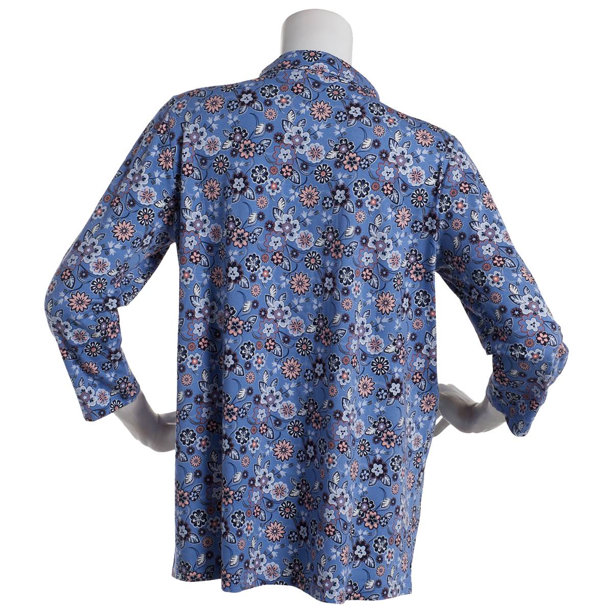 Petite Hasting & Smith 3/4 Roll Sleeve Floral Casual Button Down