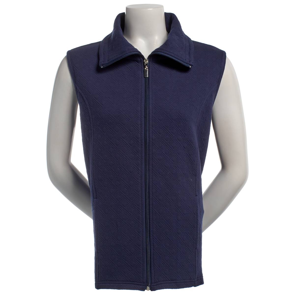 Plus Size Hasting & Smith Diamond Textured Collar Vest