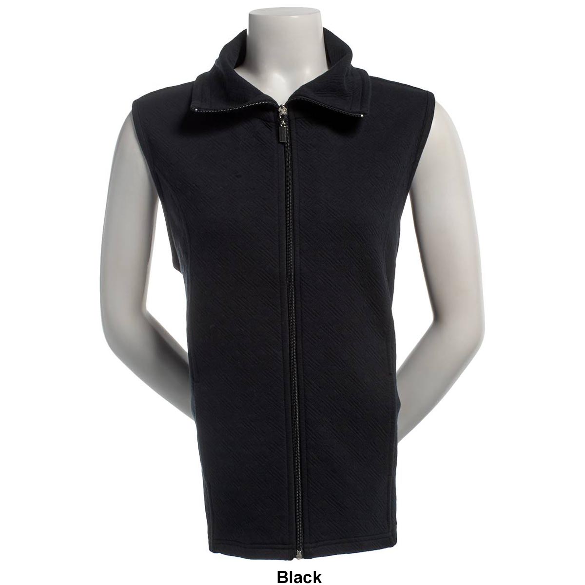 Plus Size Hasting & Smith Diamond Textured Collar Vest