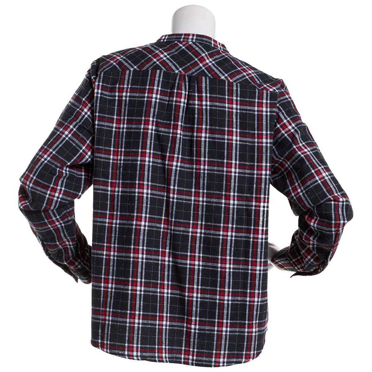 Petite Hasting & Smith Yarn Dyed Plaid Casual Button Down-Black