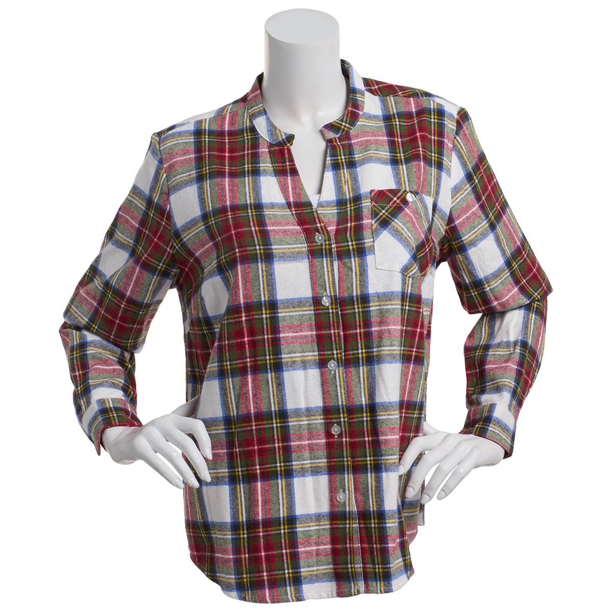 Petite Hasting & Smith Yarn Dye Plaid Casual Button Down-Multi