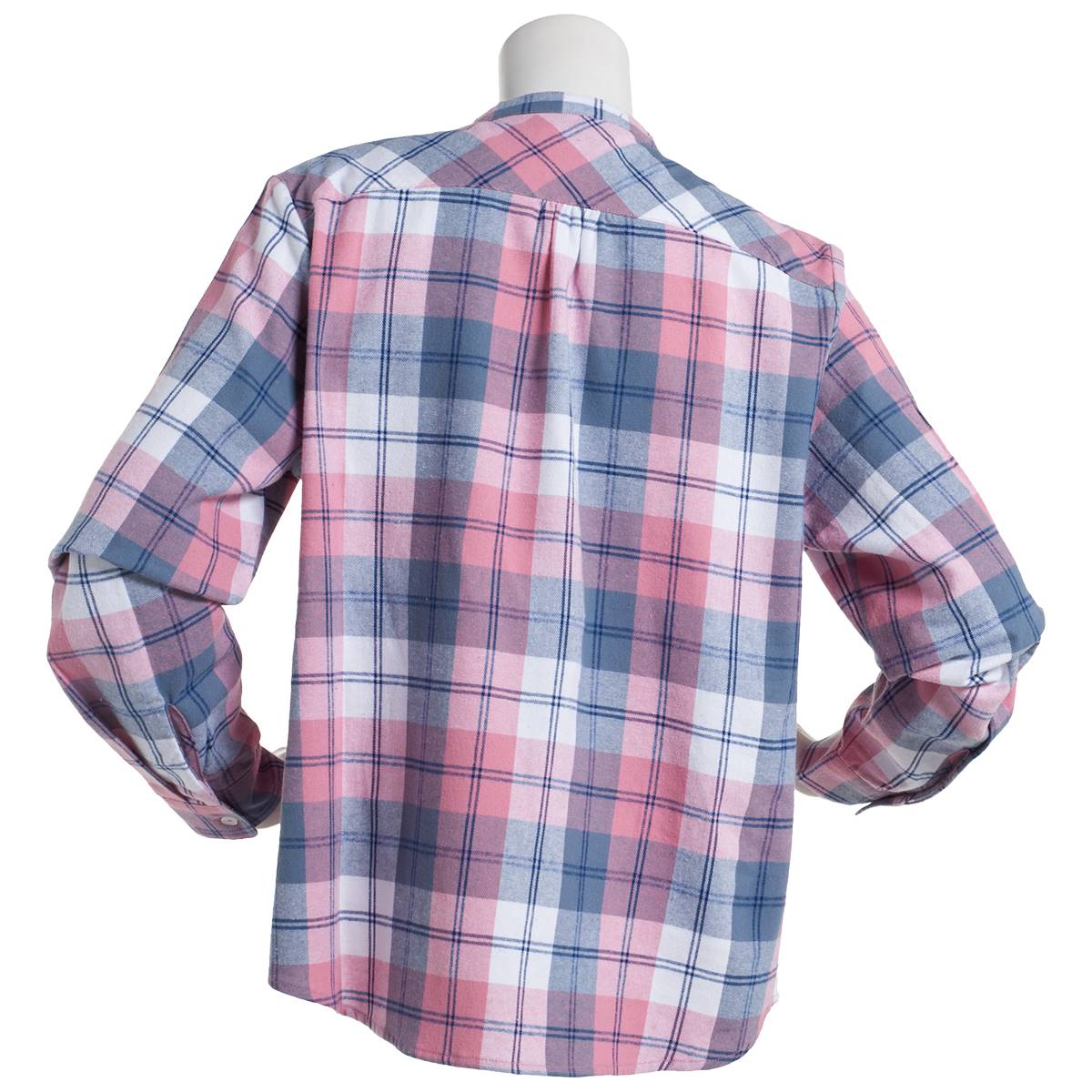 Petite Hasting & Smith Yarn Dye Plaid Casual Button Down-Pink